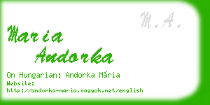 maria andorka business card
